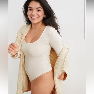 brand new american eagle aerie seamless bodysuit cream small